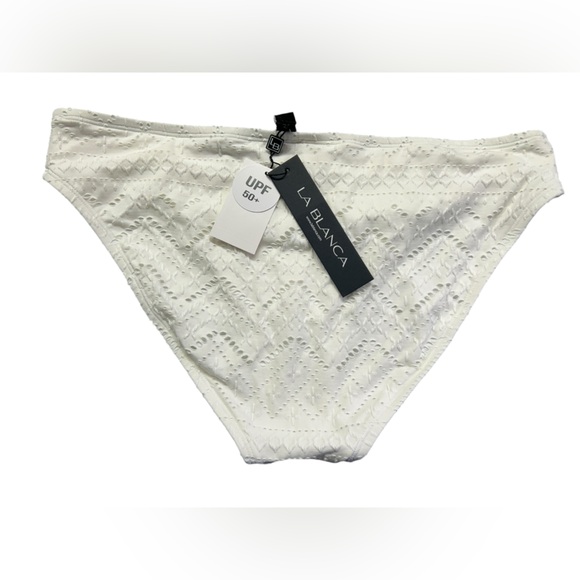 LA BLANCA SALTWATER SANDS white plus size 14 hipster bikini swim bottoms NWT - Picture 4 of 5